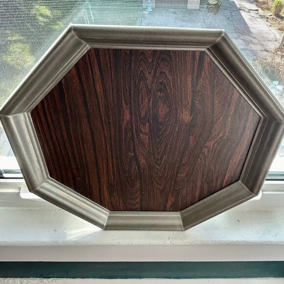 Vintage 60s Gotham Pewter and Formica Octagon Cocktail Tray MCM Mad Men Bar Tray - Picture 5 of 14